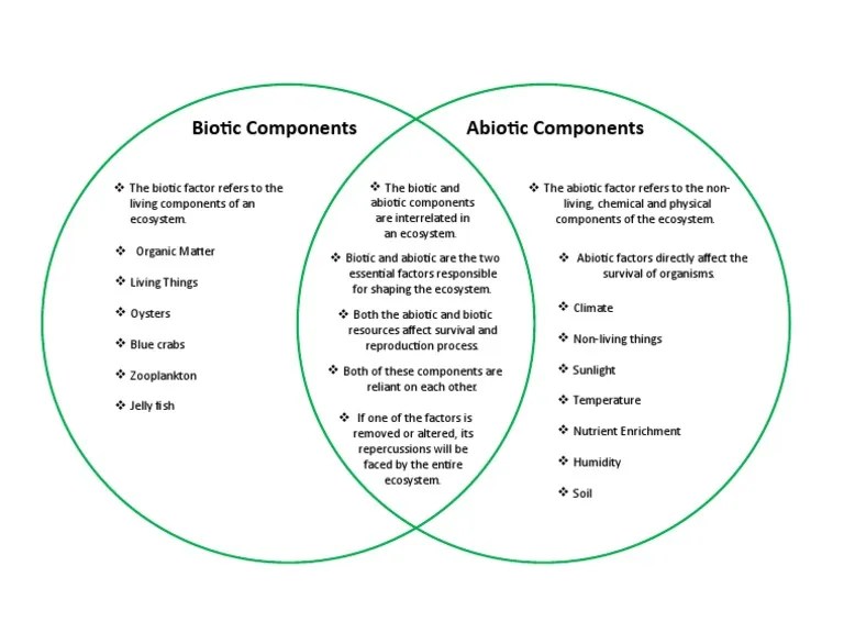 Abiotic and biotic venn diagram