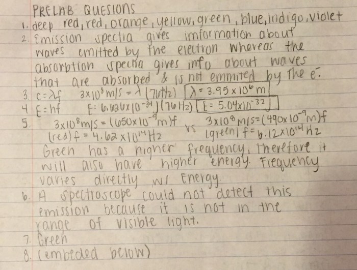 Interpret emission spectra worksheet answers