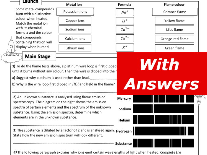 Interpret emission spectra worksheet answers