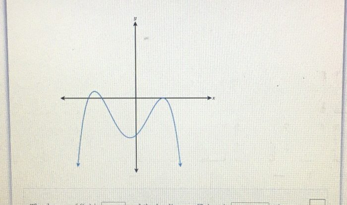 Which polynomial function could be represented by the graph below